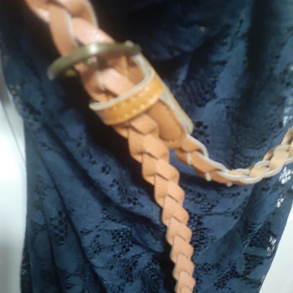 Navy Lace High Low Dress - Picture 3 of 6